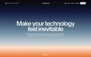 DreamLab homepage website preview