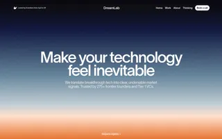DreamLab homepage website preview
