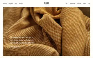 Røros Tweed homepage website preview
