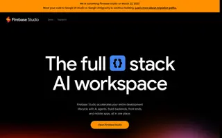 Firebase Studio homepage website preview