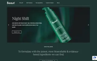 Beaut homepage website preview