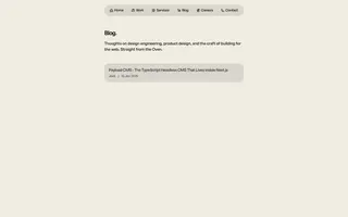Oven Studio homepage website preview
