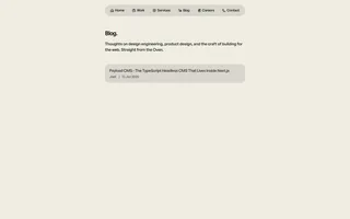 Oven Studio homepage website preview