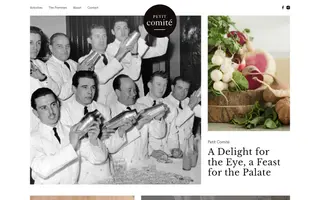 Petit Comité homepage website preview