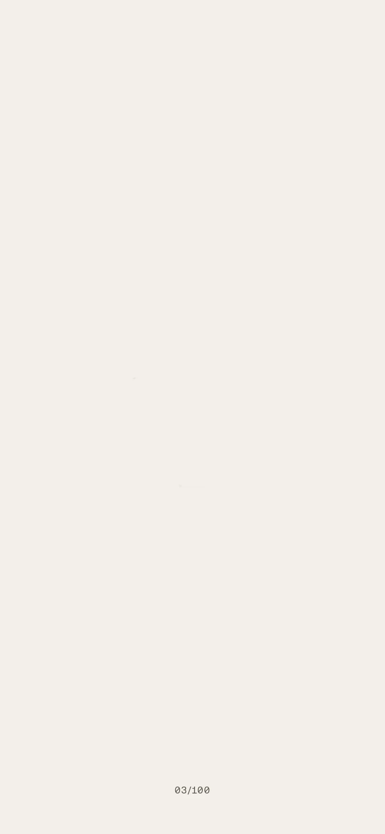 The mobile version maintains the minimalist aesthetic but stacks the content vertically for easier scrolling. The hero image and text sections are resized to fit the narrow screen, and the navigation is condensed, focusing on the core mission and team information.