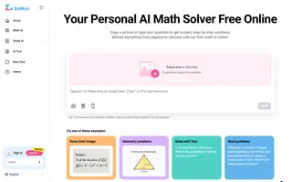 GoMim homepage website preview