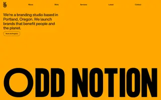Odd Notion Studio homepage website preview
