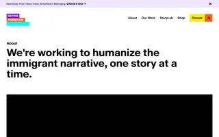 Define American homepage website preview