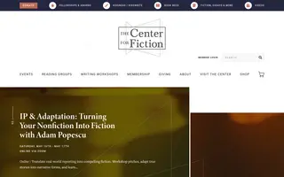 The Center for Fiction homepage website preview