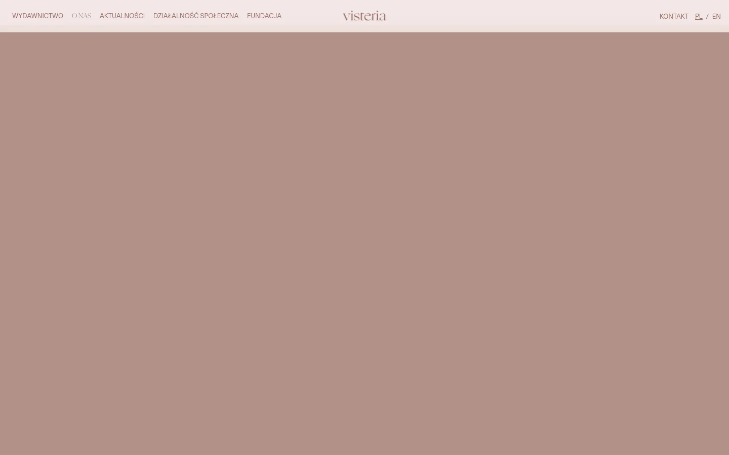 The desktop version features a minimalist design with a light beige background and a centered logo. The layout includes a navigation menu at the top, large serif typography for headlines, and a professional portrait of Kasia Jordan positioned alongside biographical text about Visteria and her work with Vogue Polska.