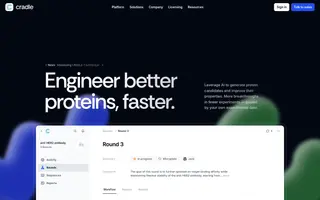 Cradle homepage website preview