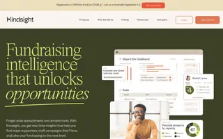 Kindsight homepage website preview