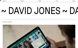 David Jones homepage website preview