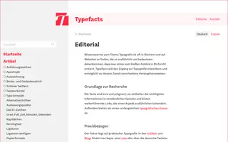 Typefacts homepage website preview