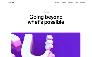 Cuberto homepage website preview