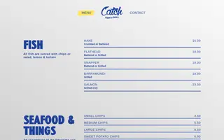 Catch Fish & Chips homepage website preview