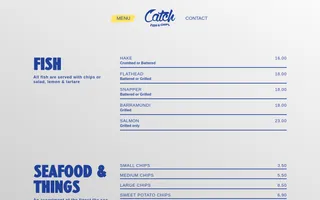 Catch Fish & Chips homepage website preview