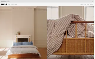 Tekla Fabrics homepage website preview