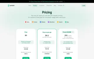 Upstash homepage website preview