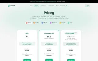 Upstash homepage website preview
