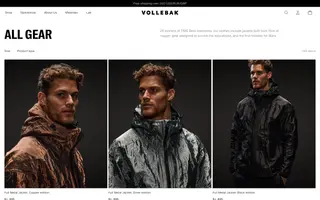 Vollebak homepage website preview