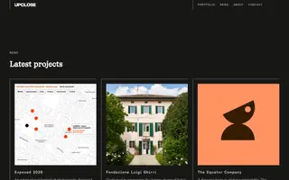 UPCLOSE homepage website preview