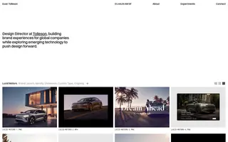 Evan Tolleson homepage website preview