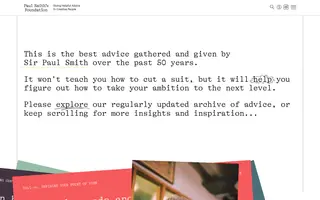 Paul Smith's Foundation homepage website preview