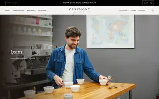 Ceremony Coffee Roasters homepage website preview