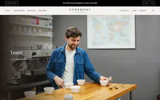 Ceremony Coffee Roasters homepage website preview