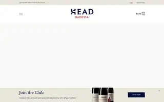 Head Wines homepage website preview