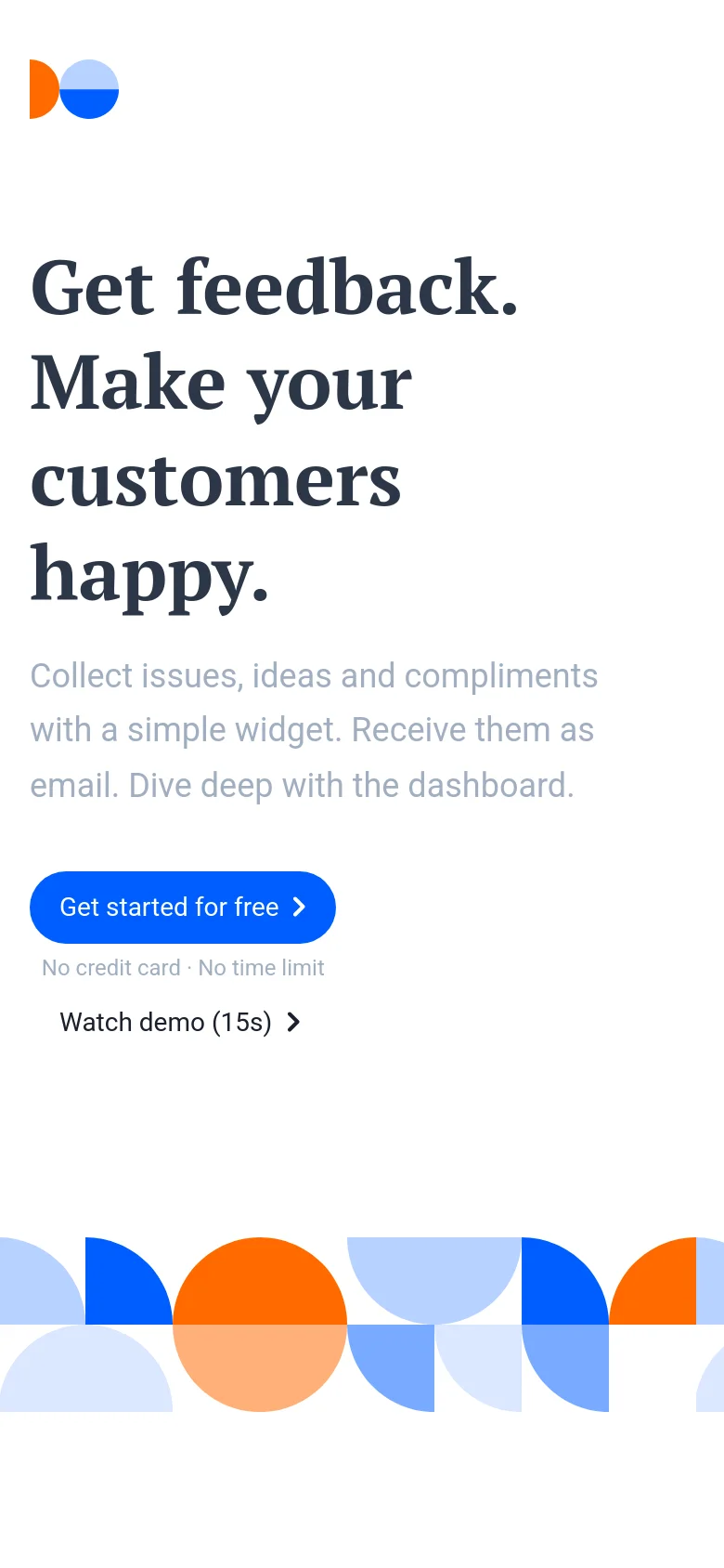 Feedback Fish homepage mobile website screenshot