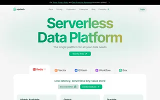 Upstash homepage website preview