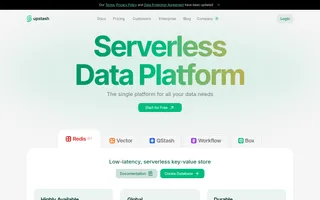 Upstash homepage website preview