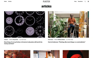 Plaster Magazine homepage website preview
