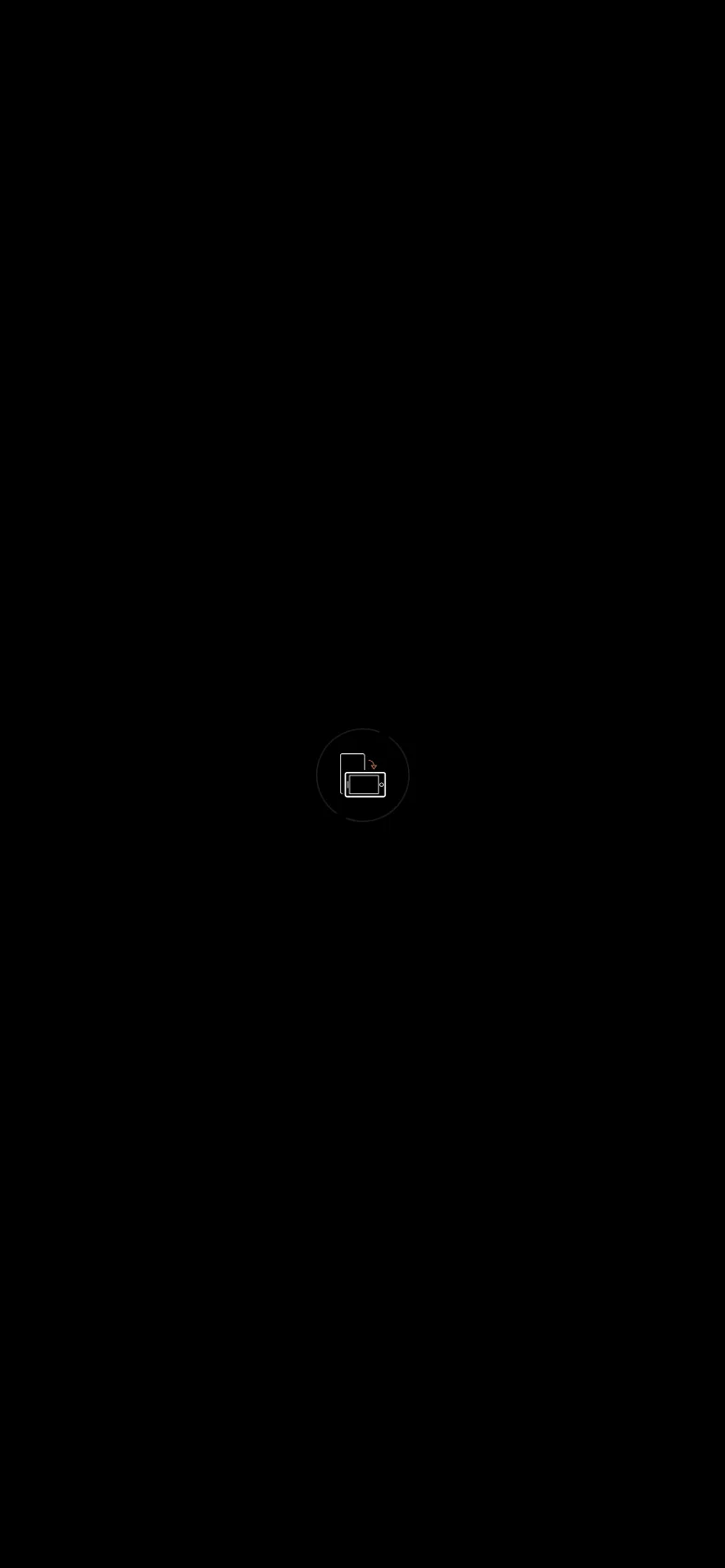 The mobile version maintains the dark, minimalist aesthetic with the central bicycle gear loading icon. The layout is vertically oriented, focusing on the central icon and the 'Démarrer' call to action, with partner logos appearing in a simplified arrangement below.