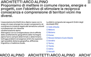 Architetti Arco Alpino homepage website preview