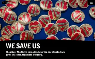 Shout Your Abortion homepage website preview