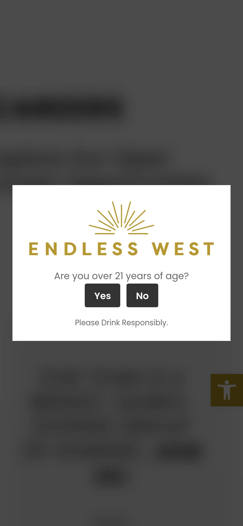 The mobile version presents a simplified, vertically stacked layout optimized for smaller screens. The navigation is condensed into a menu icon, and the large typography for 'CAREERS' and the culture description remains prominent against the light background. An age verification overlay is visible, requiring a 'Yes' or 'No' response to proceed.