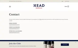 Head Wines homepage website preview