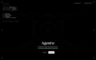 Agentic UI homepage website preview