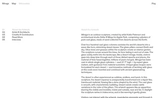 Mirage homepage website preview