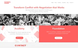 Rational Games homepage website preview