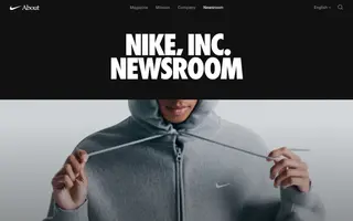 Nike Newsroom homepage website preview