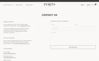 Ports 1961 homepage website preview