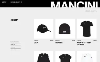 Mancini Made homepage website preview