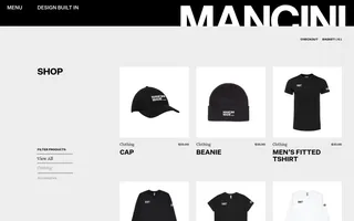 Mancini Made homepage website preview