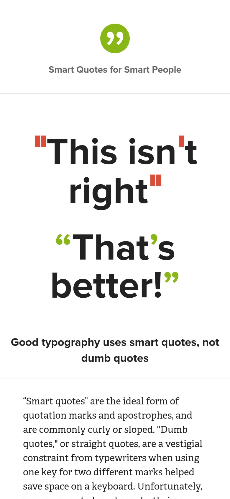 Smart Quotes for Smart People homepage mobile website screenshot
