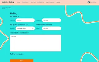 Institute of Coding homepage website preview