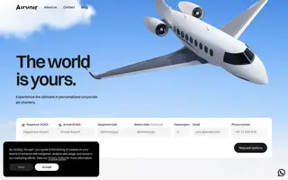 Airvoir homepage website preview